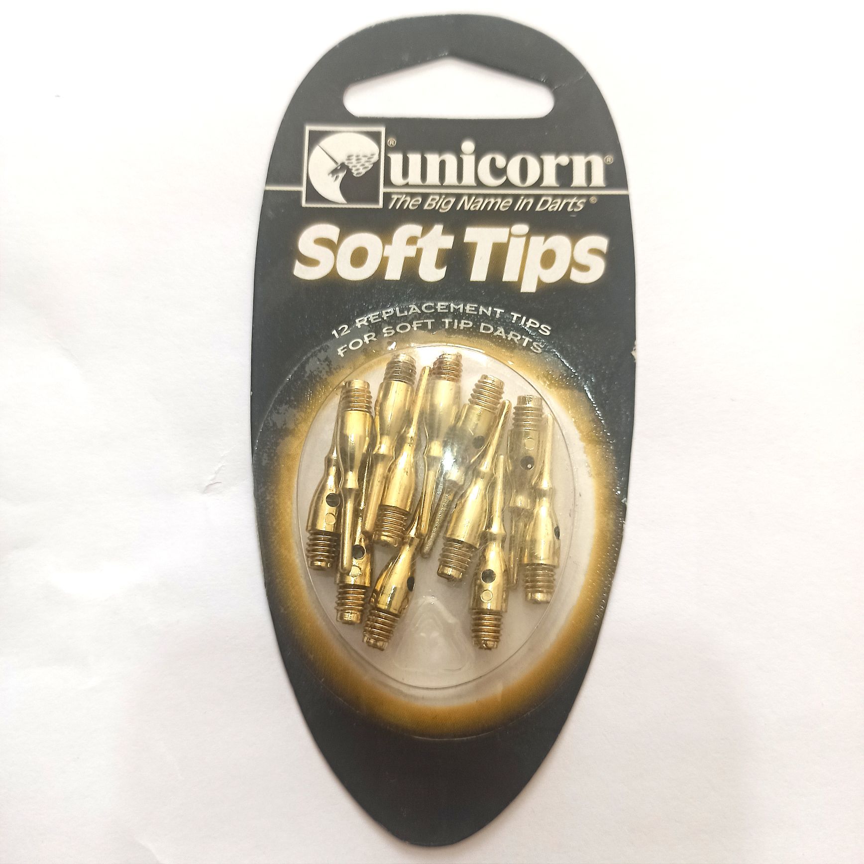 نوک پلاستیکی دارت مدل یونیکورن SOFT TIP بسته 12عددی  رنگ طلایی